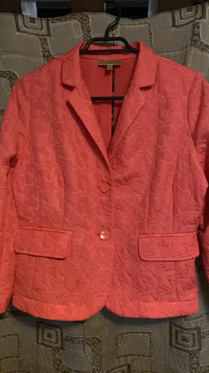 Blazer naranjo de algodón y poliéster para mujer - 1