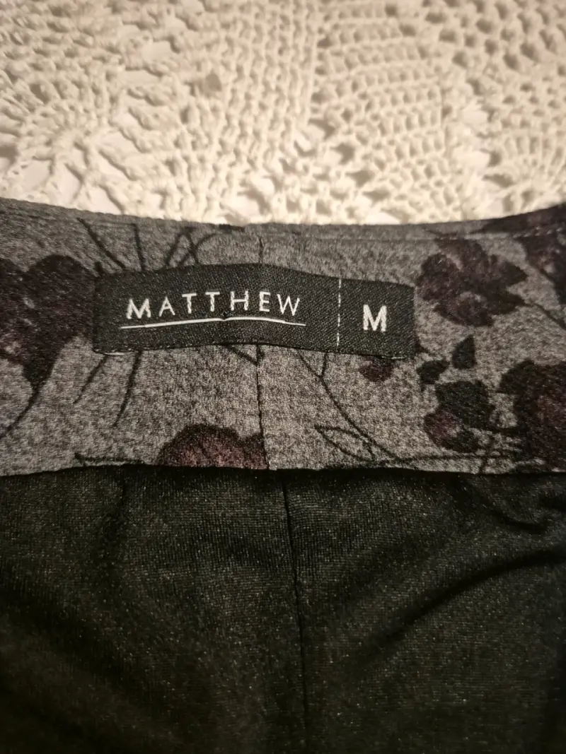 Vestido floral gris y negro Matthew talla M - 3