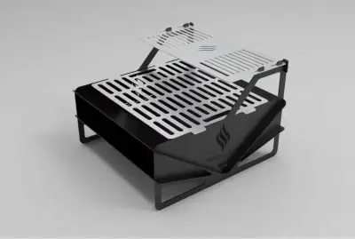 Parrilla portátil de acero al carbono para camping - miniatura 2