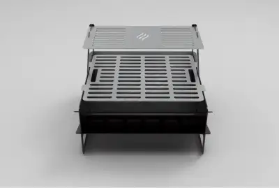 Parrilla portátil de acero al carbono para camping - miniatura 5