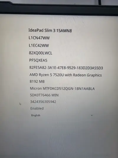 Laptop Lenovo IdeaPad Slim 3 AMD Ryzen 5 7520U - miniatura 2