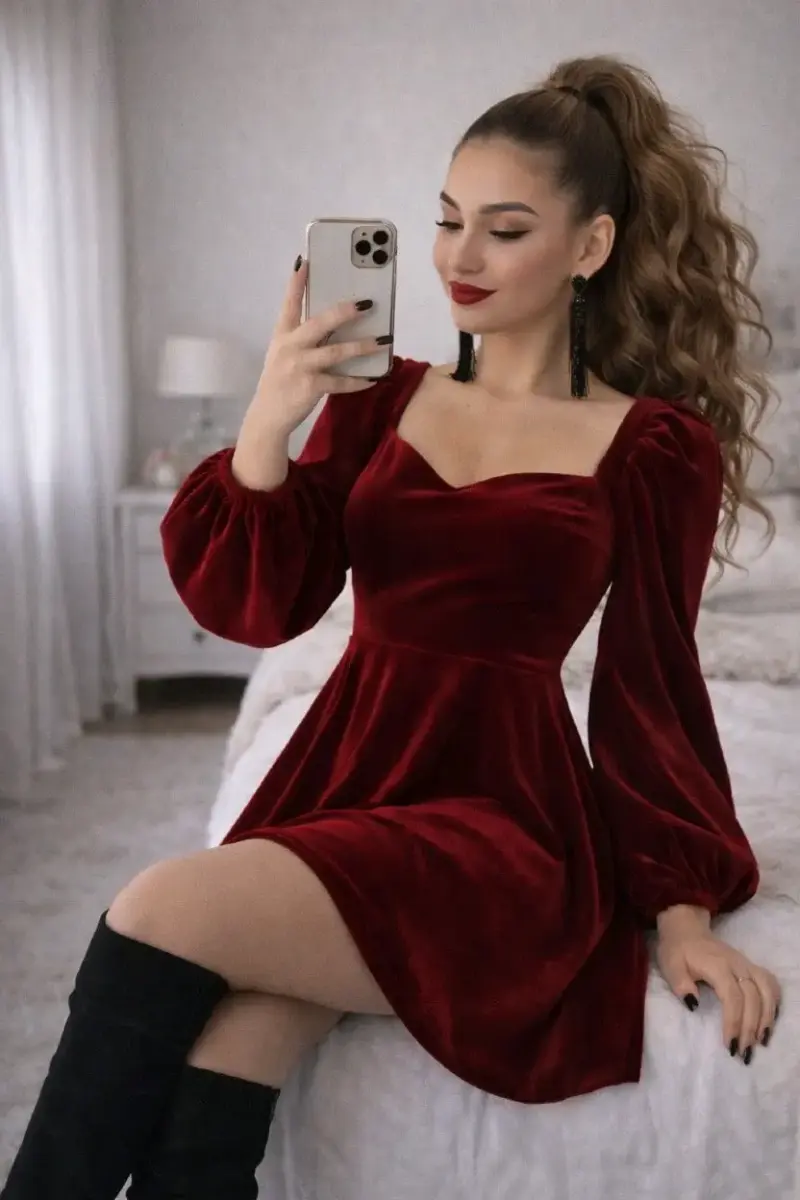 Vestido Skater Royal burdeo - 2