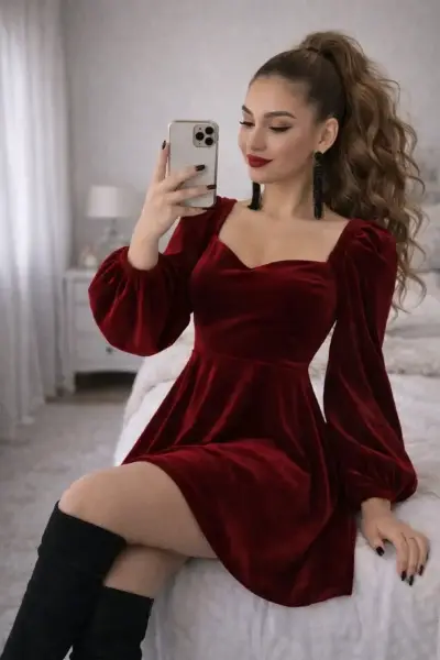 Vestido Skater Royal burdeo - miniatura 2