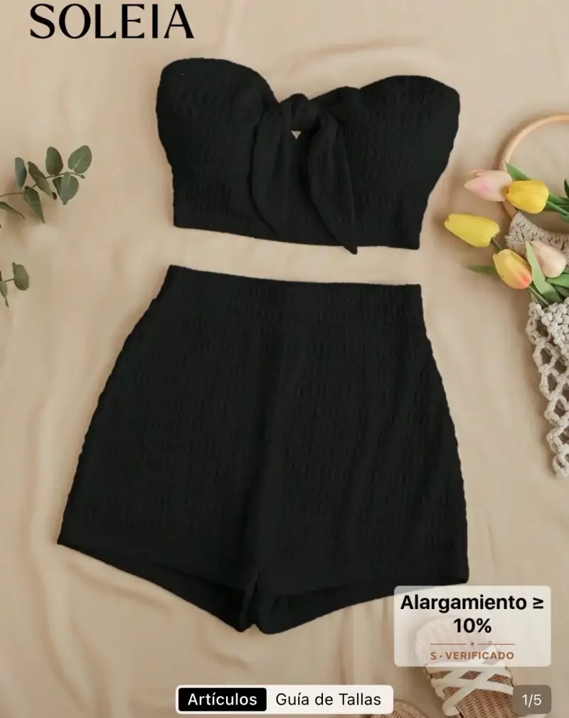 Conjunto de dos piezas negro Soleia - 1