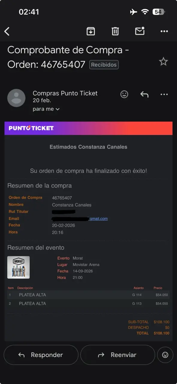 Entradas Morat Platea Alta Juntas 14 Septiembre