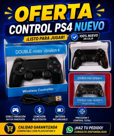 Control PS4 inalámbrico con doble vibración - miniatura 1