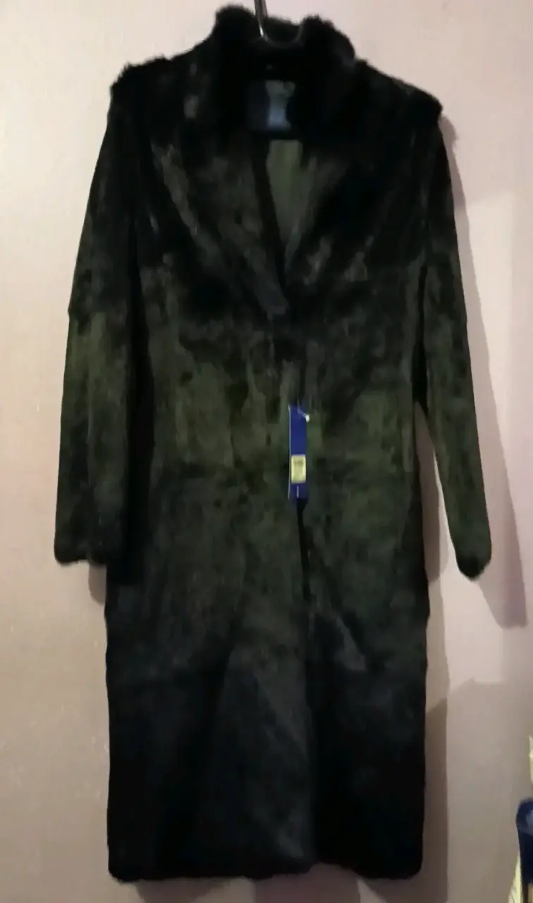 Abrigo de piel negro talla S - 2