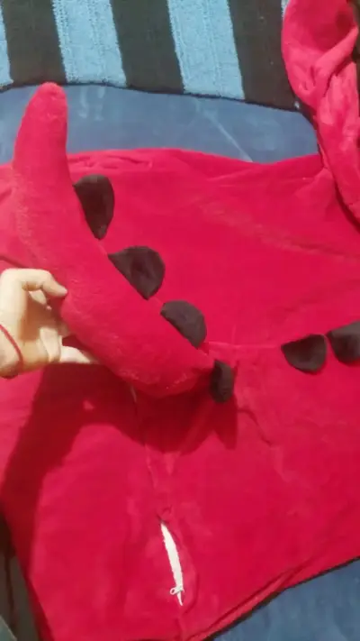 Pijama/disfraz, de dinosaurio rojo. - miniatura 3