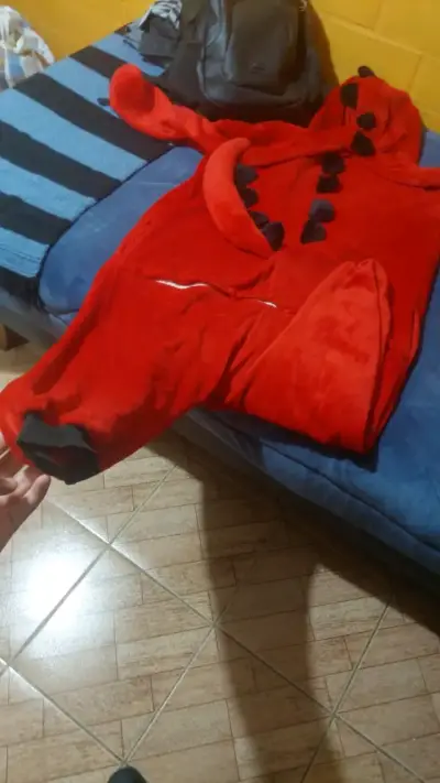 Pijama/disfraz, de dinosaurio rojo. - miniatura 4