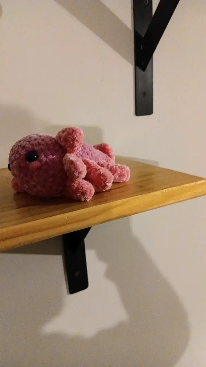 Peluche de axolote rosado hecho a mano - 2