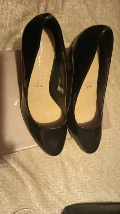 Zapatos de tacón negro Apology de cuero - miniatura 1