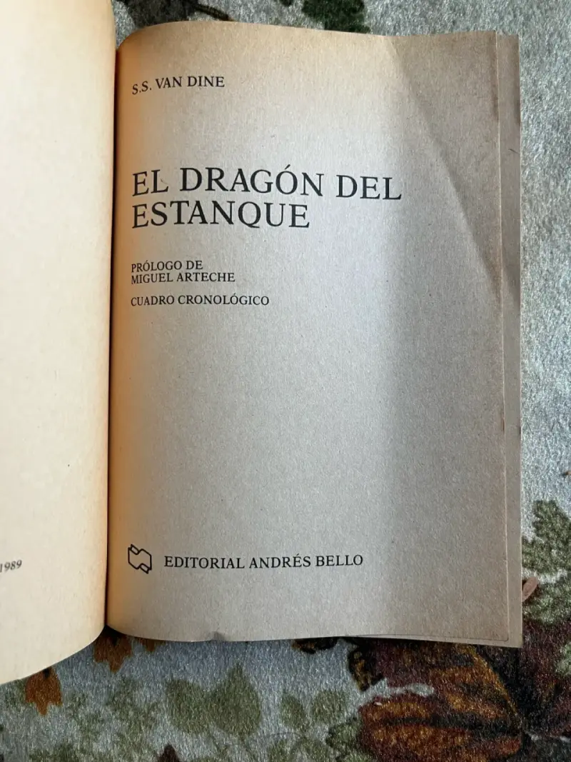 Libro 'El Dragón del Estanque' de S.S. Van Dine - 2