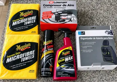 Kit de limpieza automotriz Meguiar's con compresor y organizador - miniatura 1