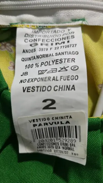 Vestido infantil amarillo con verdes talla 2 - miniatura 3