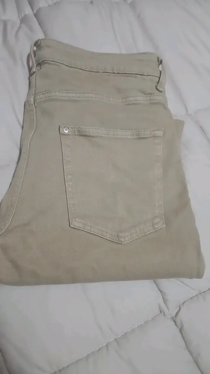 Pantalones beige H&M Tapered Regular Fit Talla 33 - 1