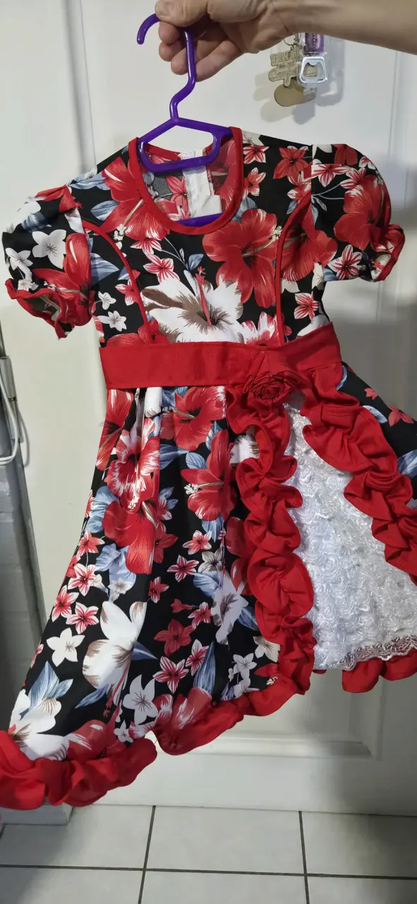 Vestido infantil floral huasita talla 4. - 2