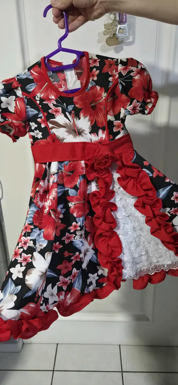 Vestido infantil floral huasita talla 4. - 3