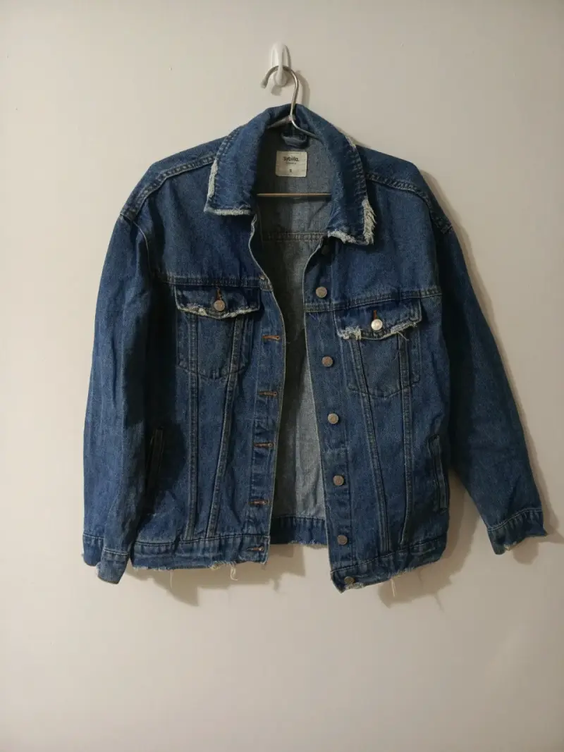 Chaqueta de mezclilla azul para mujer talla S - 1