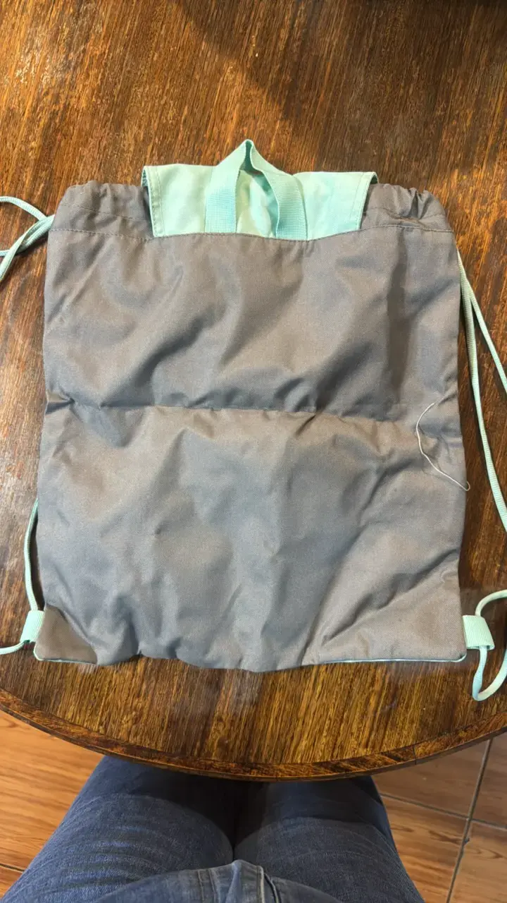 Mochila saco Xtrem gris y celeste - 2