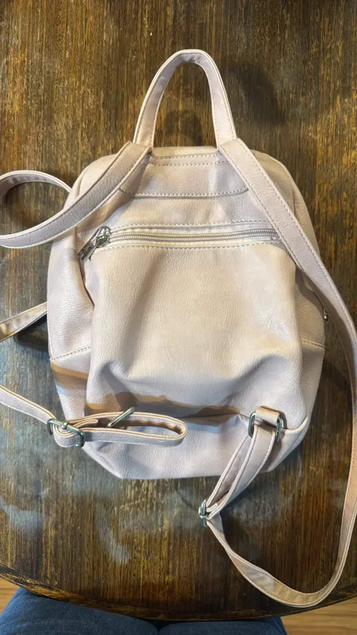 Mochila pequeña palo rosa de cuero sintético - 2