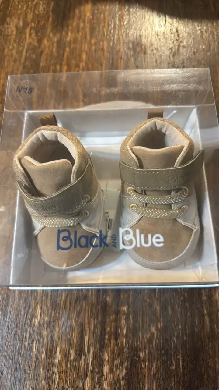 Zapatos para bebé Black and Blue color beige - 1