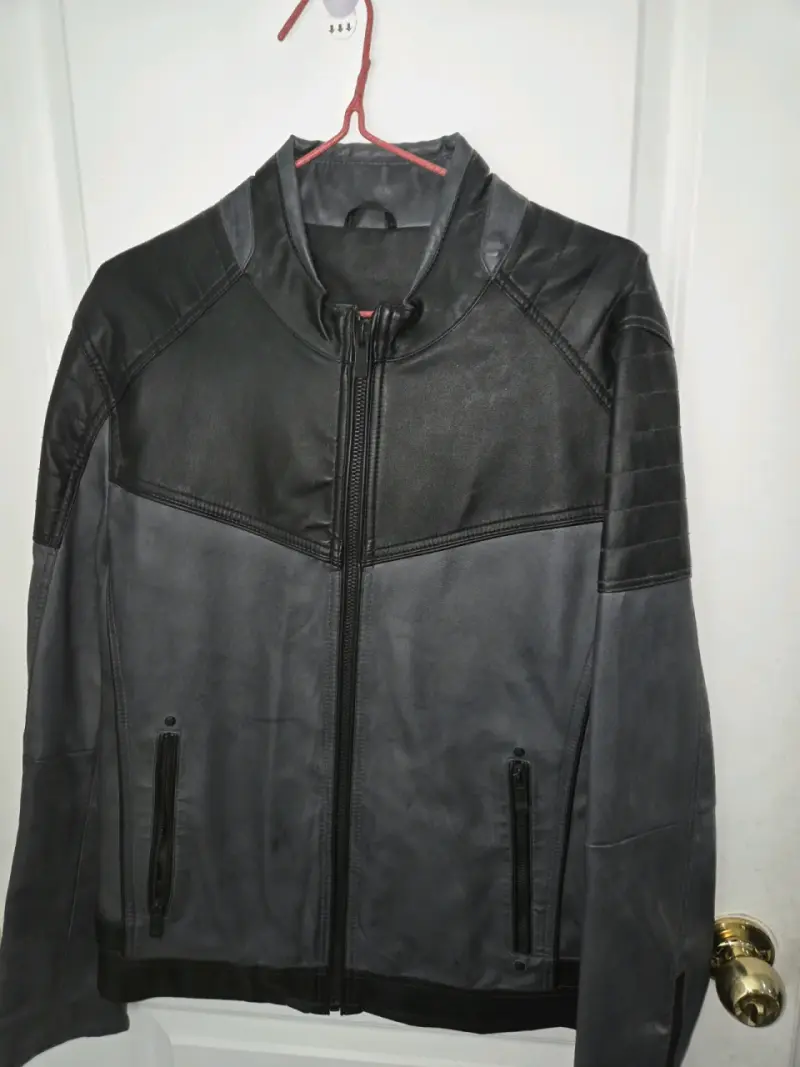 Chaqueta de cuero negra para hombre - 1