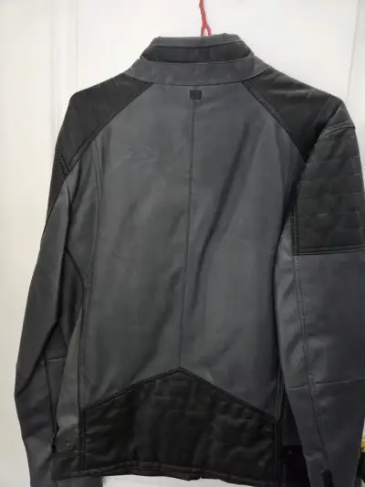 Chaqueta de cuero negra para hombre - miniatura 4