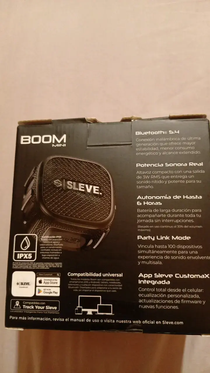 Parlante Bluetooth SLEVE Boom Mini Negro - 3