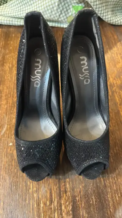 Zapatos de tacón alto negros con brillo Mussa - miniatura 1