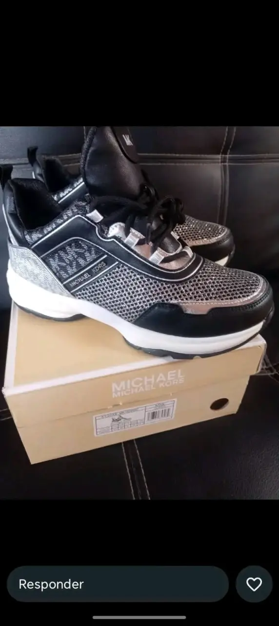 Zapatillas deportivas Michael Kors negras y plateadas - 2
