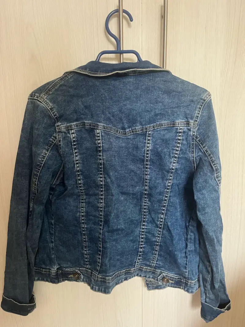 Chaqueta de mezclilla azul para mujer talla L - 2