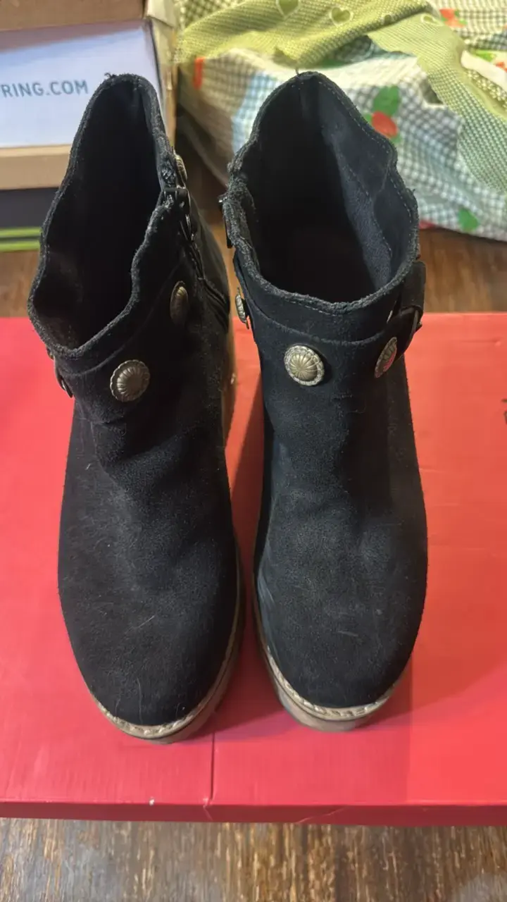 Botines de gamuza negros con plataforma - 1