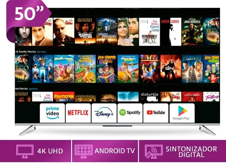 Smart TV TCL 50" P715 4K UHD Android - 1