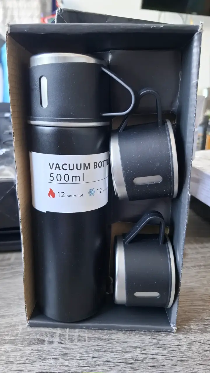 Termo de acero inoxidable 500ml con tazas