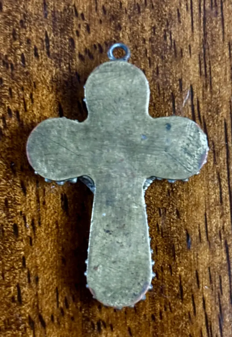 Cruz relicario de micromosaico italiana - souvenir - 2