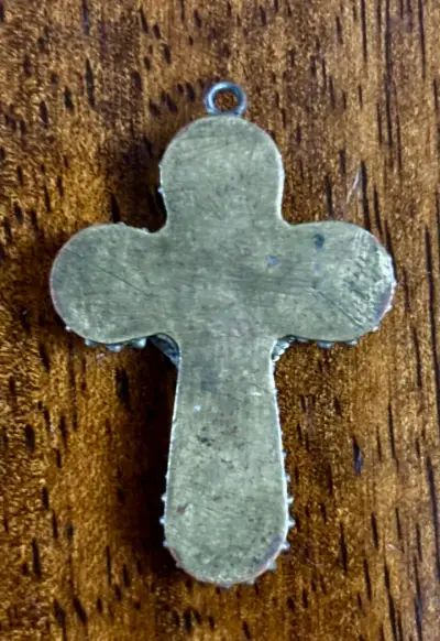 Cruz relicario de micromosaico italiana - souvenir - miniatura 2