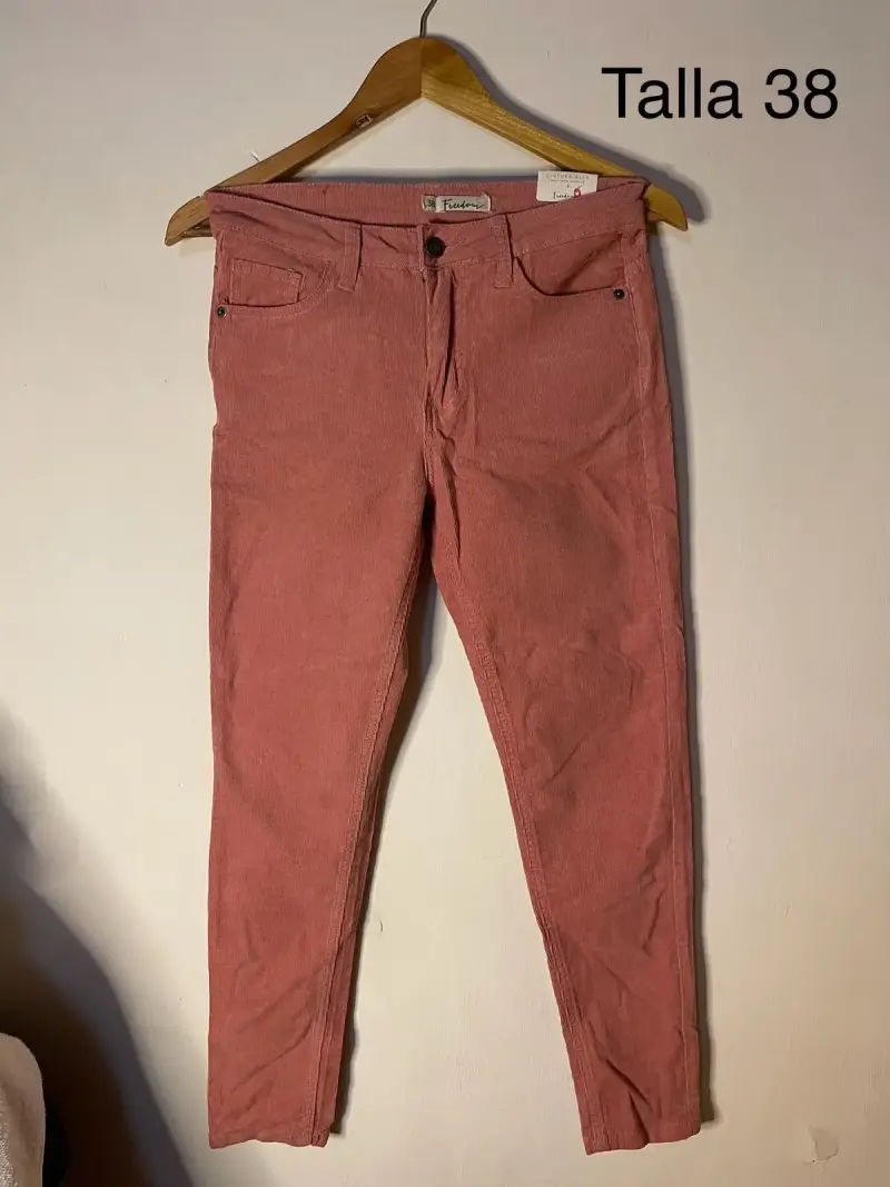 Pantalones de pana rosados talla 38