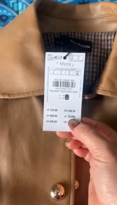 Abrigo de cuero sintético color camel para mujer - miniatura 2
