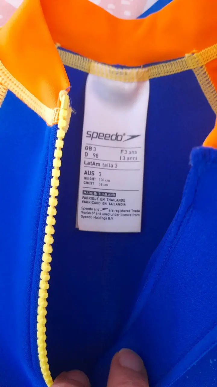 Traje de baño infantil Speedo azul y naranja - 2