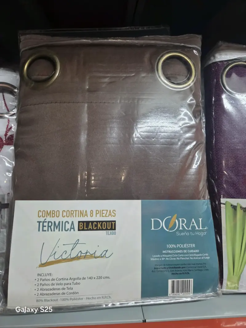 Combo Cortina Térmica Blackout 8 Piezas Doral Victoria