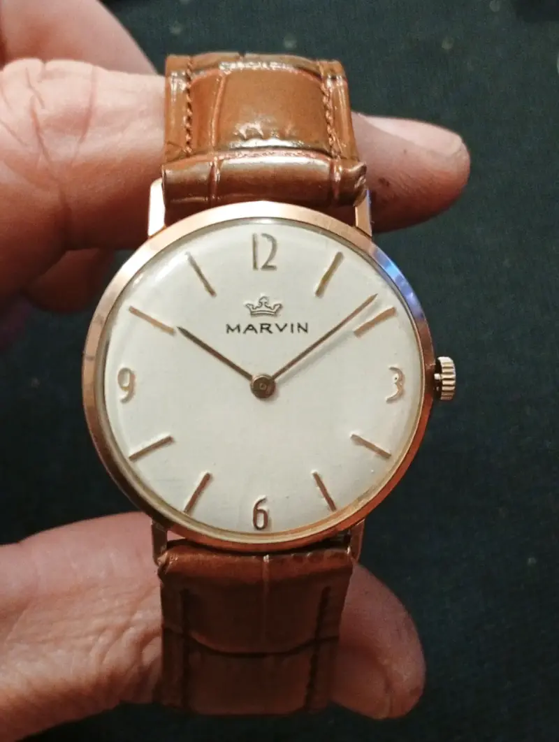 Reloj de pulsera vintage Marvin con correa de cuero - 3