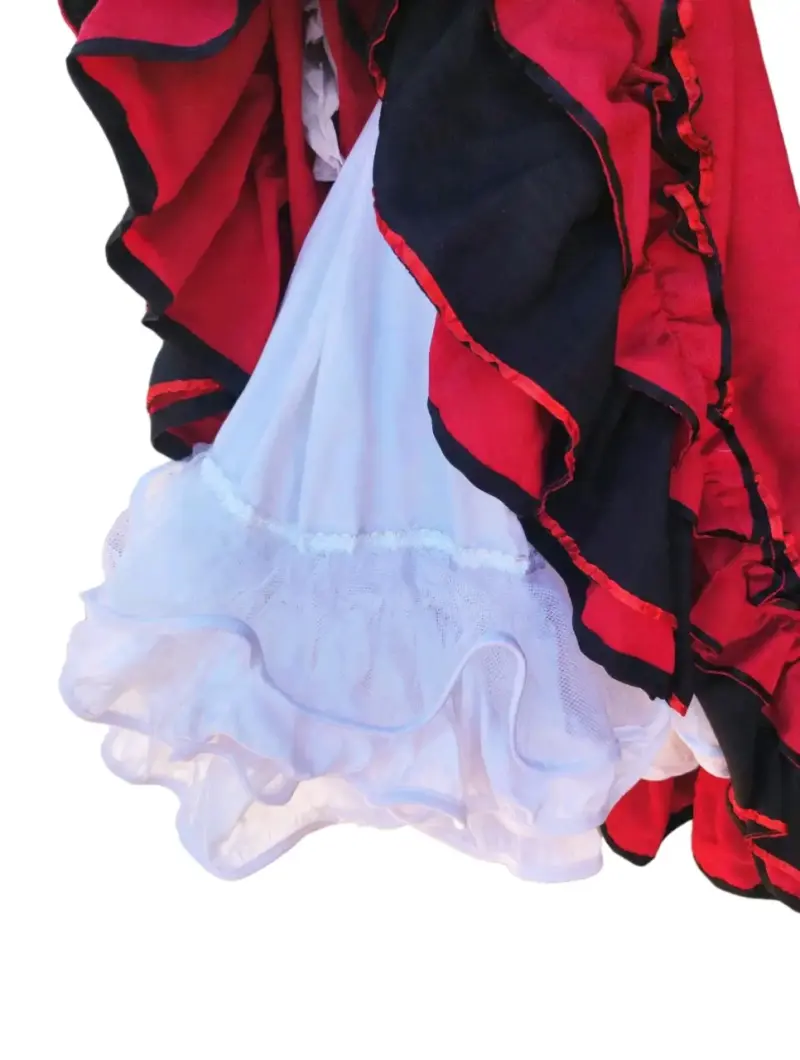 Vestido de huasa Rojo y Negro - 3