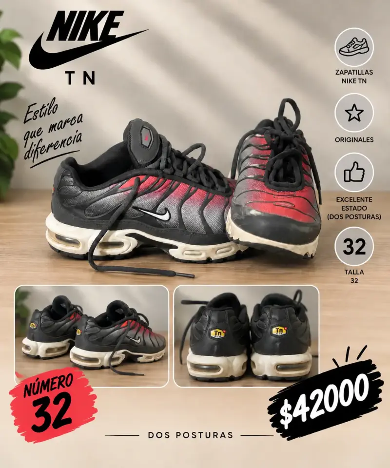 Zapatillas Nike TN Talla 32 en Excelente Estado