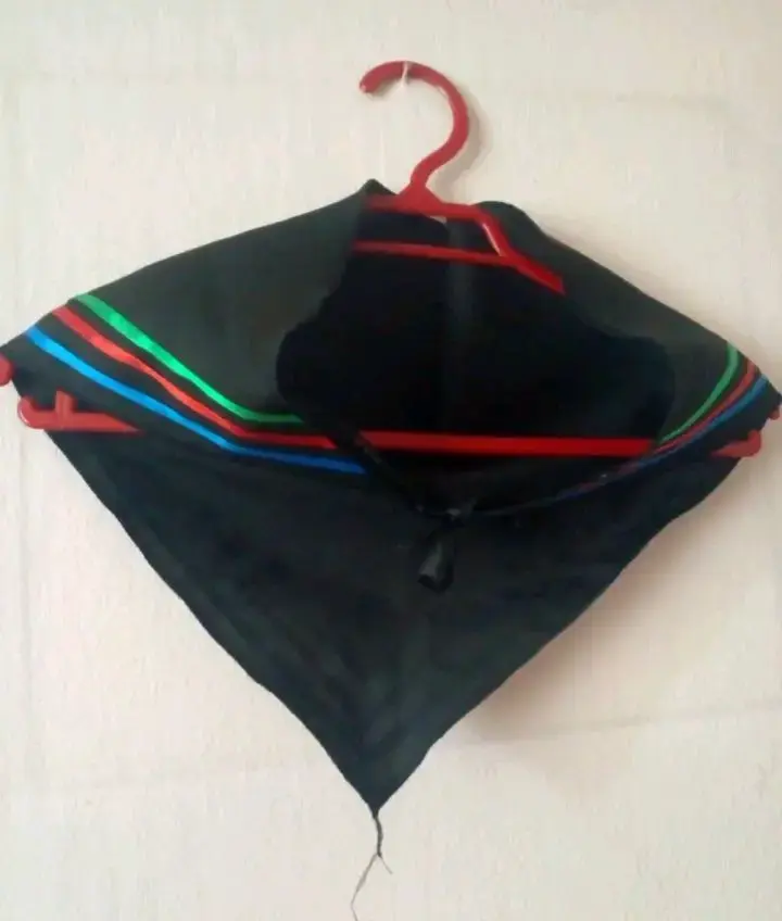 Falda tradicional negra con cintas de colores - 2