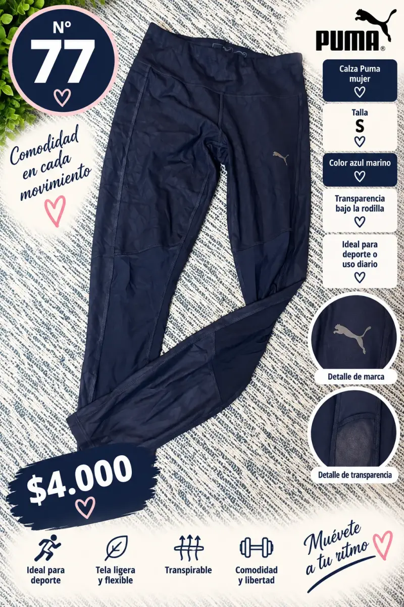 Calzas deportivas Puma mujer azul marino