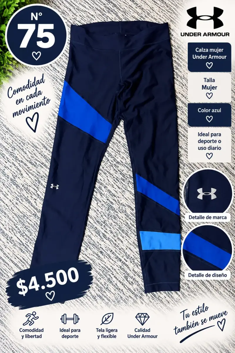 Calzas deportivas mujer Under Armour azul