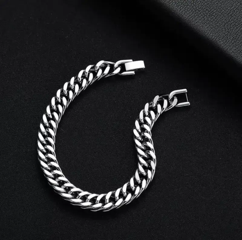 Pulsera estilo cubano de acero inoxidable. - 2