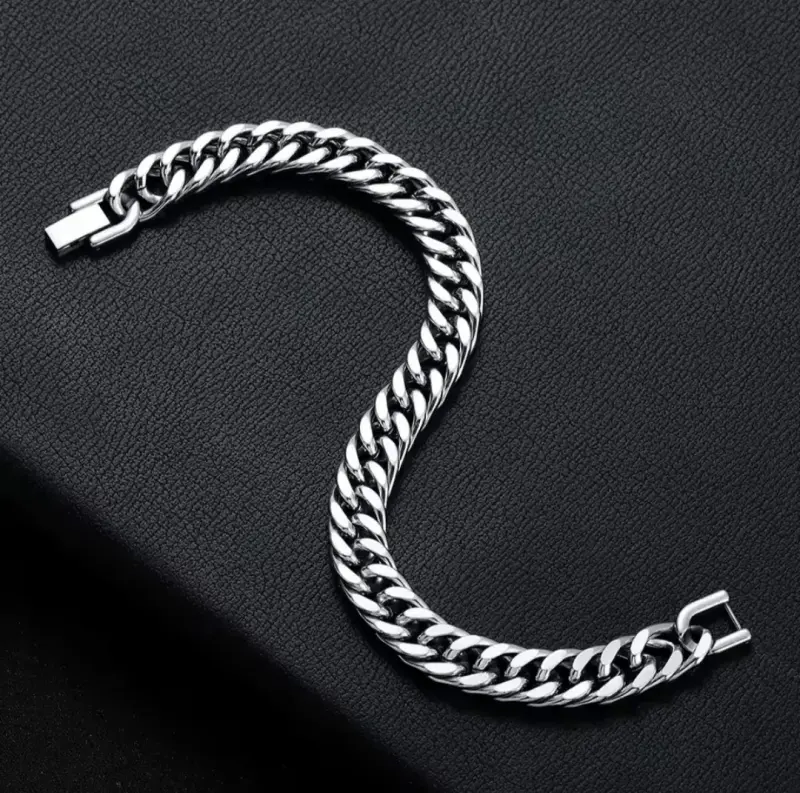 Pulsera estilo cubano de acero inoxidable. - 3