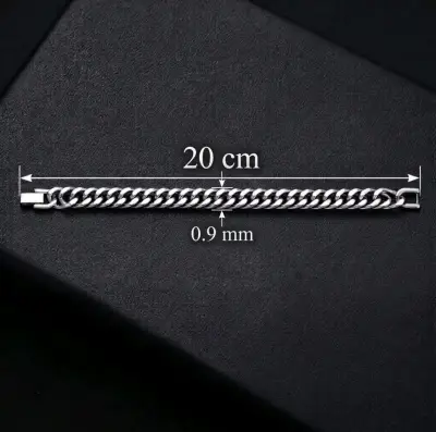 Pulsera estilo cubano de acero inoxidable. - miniatura 5
