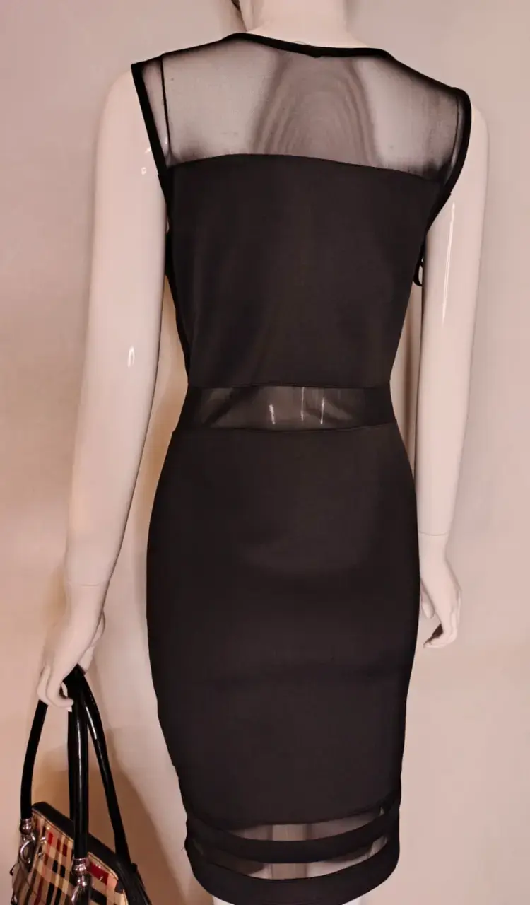 Línea Fiesta - Vestido H&M Negro/Transparencia S/M - 3